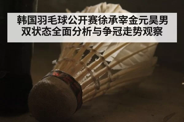 韩国羽毛球公开赛徐承宰金元昊男双状态全面分析与争冠走势观察